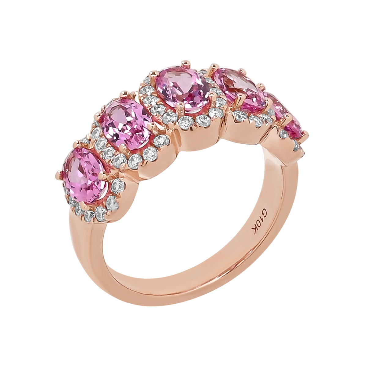 Celestial Healing Ring in Pink Sunrise