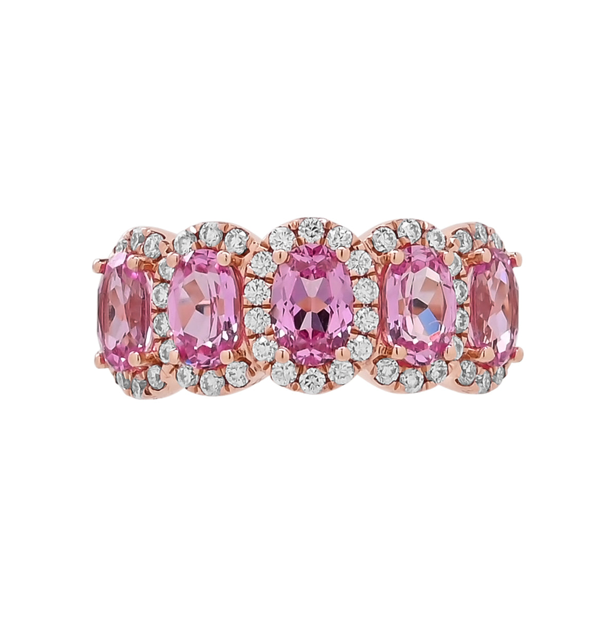 Celestial Healing Ring in Pink Sunrise